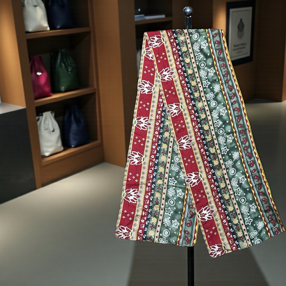 New York Studio 100% Silk Rectangle Scarf‎ RN #54867 Made In Korea